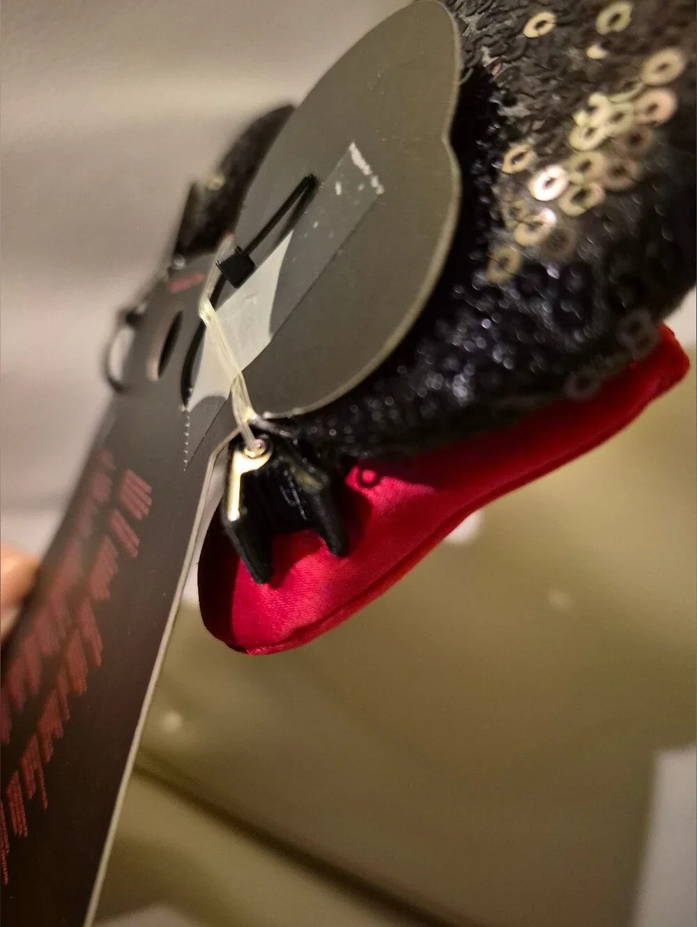 Disney X Forever 21 Clip On Black Sequin Minnie Ears with Red Bows
